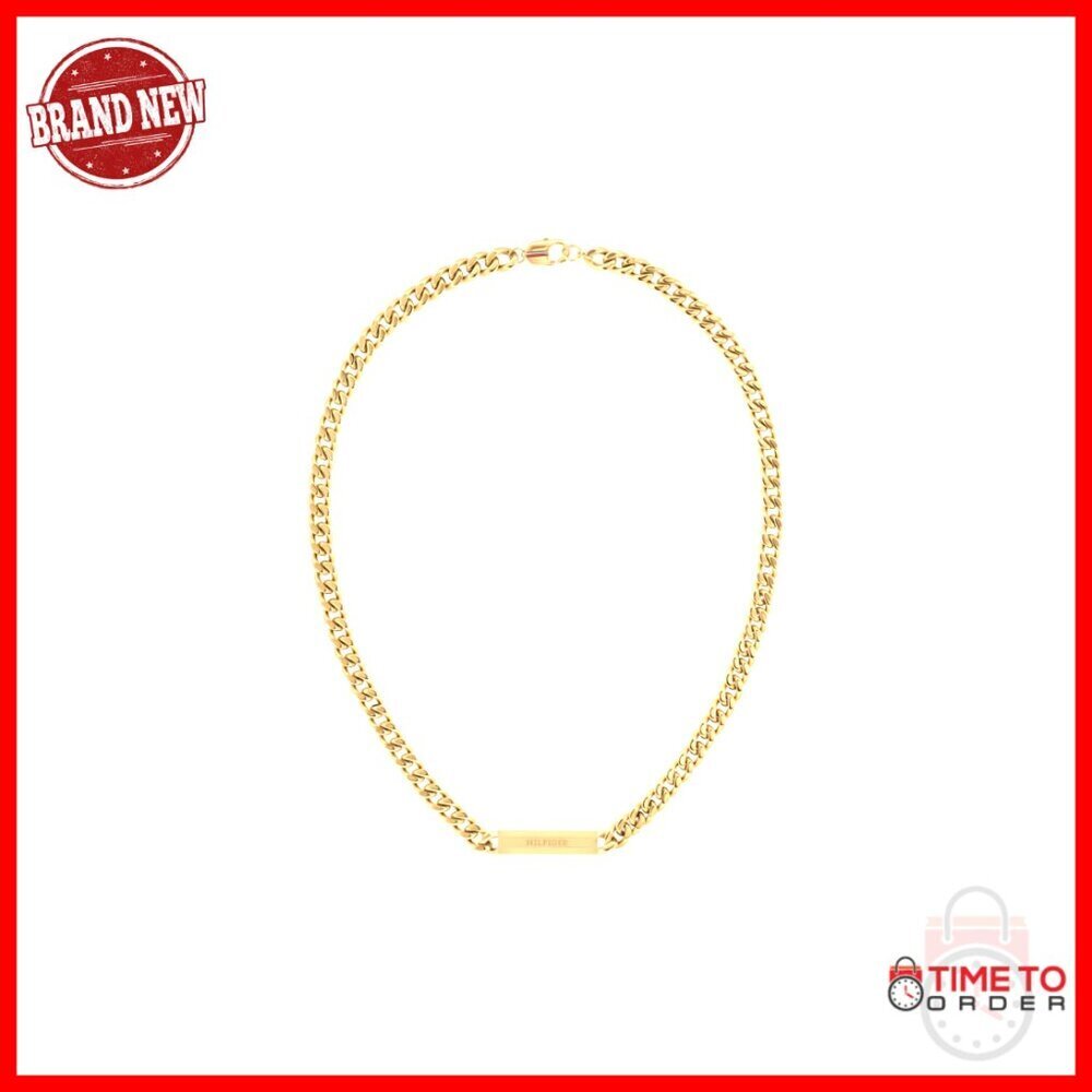 Gold Plated Stainless Steel Necklace 24 Inch Lobster Clasp Men's Jewelry